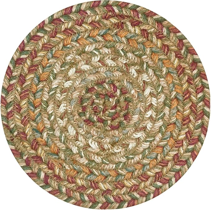 Homespice Harvest Jute Braided Kitchen Trivets for Hot Dishes, Warm Country Decor, Set of 6, Multicolor 8" Round Heat Resistant Mat - Rich Colors, Easy to Clean, Durable and Protects Furniture