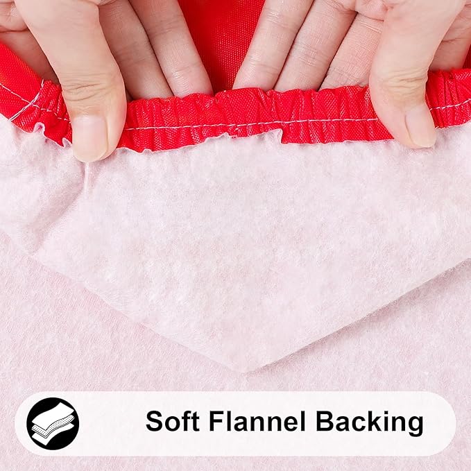 Smiry Rectangle Tablecloth, Elastic Fitted Flannel Backed Vinyl Tablecloths for 5ft Folding Tables, Waterproof Wipeable Table Covers for Indoor, Outdoor, Picnic and Camping (Red, 36"x60")