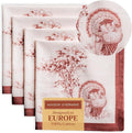 Maison d' Hermine Cloth Napkins Set of 4 100% Cotton for Thanksgiving Christmas Decorations Everyday Reusable Square Fall Napkins Cloth Washable Dinner Party (Holy Jouy - Brown, 20"x20")