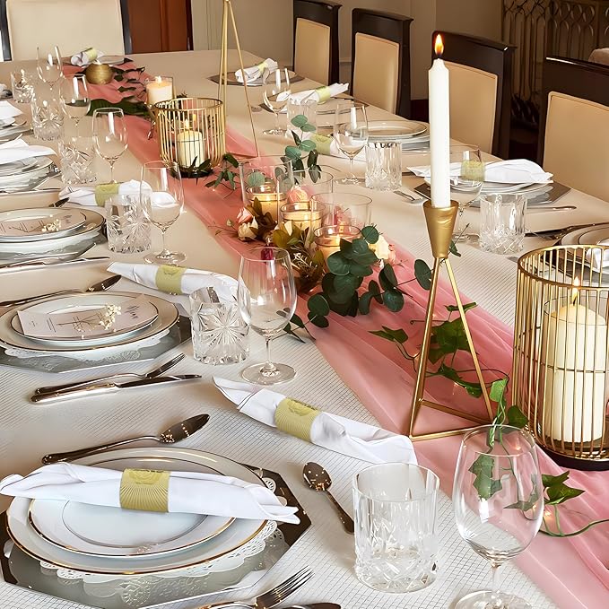 Christmas Napkin Rings Set of 200, 2 Colors in 1, Reusable Adjustable Napkin Bands for Holiday Parties, Wedding, Thanksgiving Table Decor, Waterproof Tear-Proof (Gold) Great Gift Idea