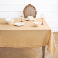 Solino Home Linen Tablecloth 60 x 132 Inch - 100% Pure Linen Golden Nugget Table Cloth for Rectangle Tables - Athena, Machine Washable Tablecloth for Spring, Easter