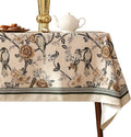ISAENNE Designer Vintage Linen Tablecloth Rectangular,Floral and Bird Pattern Elegant Table Cloth,Fall Wrinkle Resistant Decor Tablecloths for Dining Kitchen Party Christmas,55"*79"-Murad A
