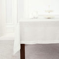 Solino Home Linen Tablecloth for Rectangle Tables 60 x 144 Inch - Classic Hemstitch 100% Pure Linen White Table Cloth - Machine Washable Cloth Tablecloth for Winter, Spring, Easter, Valentines