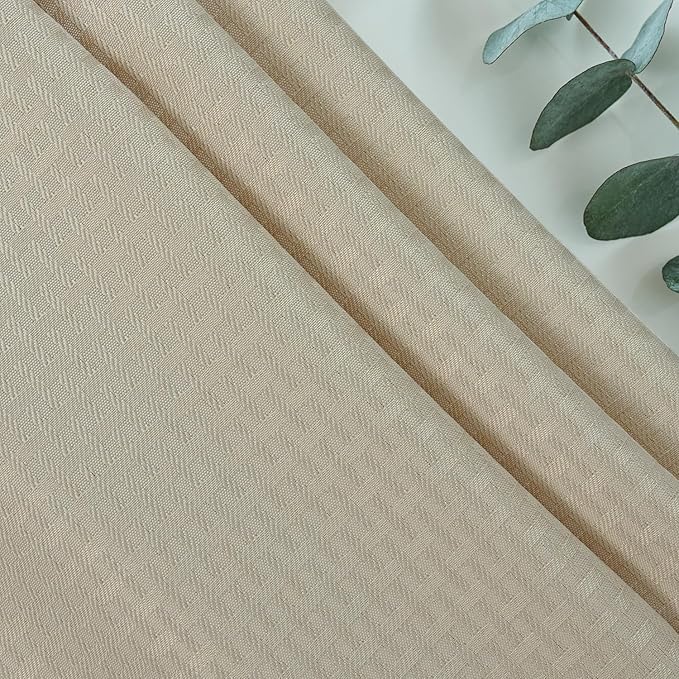 maxmill Jacquard Tablecloth Stain Resistant Waterproof Wrinkle Resistant Spillproof Washable Soft Weaved Texture Table Cloth for Dining Room, Indoor Outdoor Use, Rectangle 60 x 140 Inch, Natural