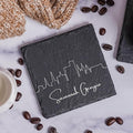 Blue Ridge Mountain Gifts - Savannah GA Skyline Coasters, Set of 4 - Savannah Georgia Souvenir, Slate Coasters with Minimalist Skyline, Housewarming Gift for Friends, Family, & Neighbors