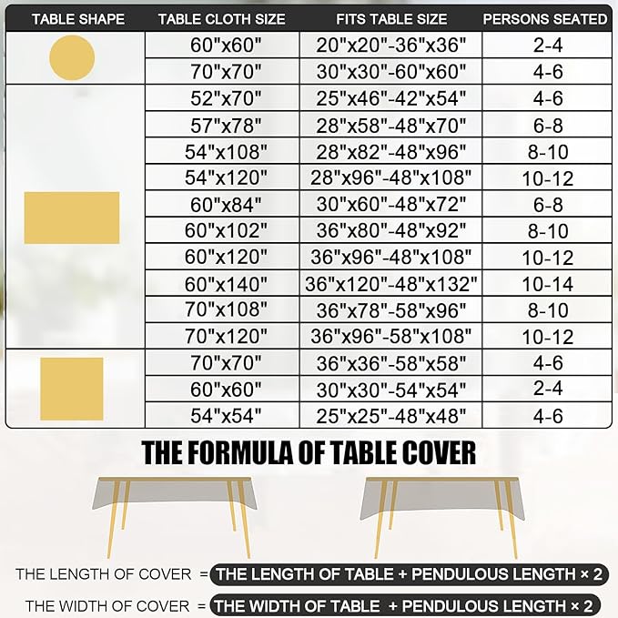 Smiry Round Table Cloth, Waterproof Heavy Duty Vinyl Tablecloths, Wipeable Washable Table Cover for Kitchen and Dining Room (Tan, 60" Round)