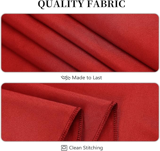 8 Pack Red Tablecloth 60 x 126 Inch Rectangular Valentine’s Day Table Cloth for 8 Foot Rectangle Tables, Wrinkle Resistant Washable Polyester Fabric Table Covers for Party Banquet Buffet and Camping