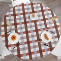 Walrus Round Vinyl Fitted Tablecloth with Flannel Backing Elastic Edge Design Table Cover Waterproof Oil-Proof PVC Table Cloth Stain-Resistant Best for 45"-56" Round