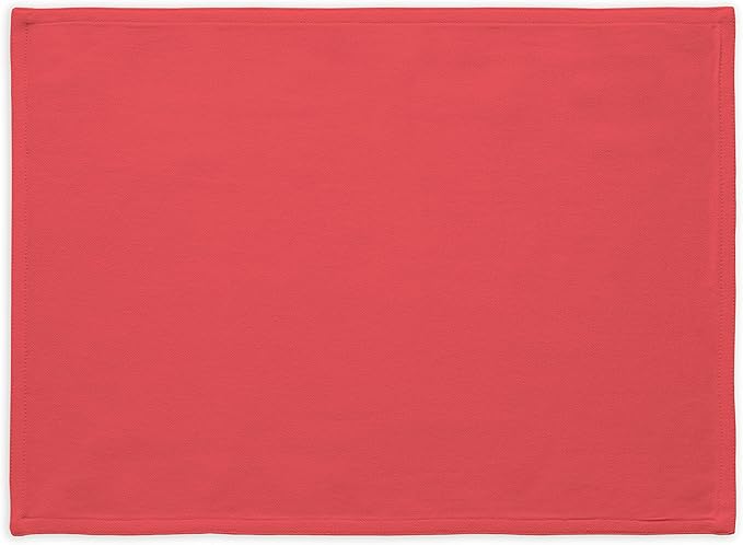 Calicot Placemats Set of 6 100% Cotton Washable Cloth Place Mats, Reusable Table Mats for Spring/Summer & Thanksgiving Christmas Decorations Kitchen Dining Party Wedding (Tomato Red, 13" x 19")