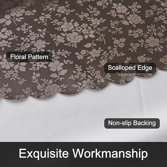 Smiry Rectangle Table Cloth, Waterproof Heavy Duty Vinyl Tablecloth, Wipeable Washable Table Cover for Kitchen and Dining Room (Coffee, 70" X 108")