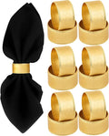 Napkin Holders for Cloth Napkins Round Serviette Rings Napkin Ring Gold Napkin Rings Set of 12 Metal Napkin Rings Dinner Thanksgiving Wedding Christmas Party Kitchen Table Decoration - CLEENTABLE