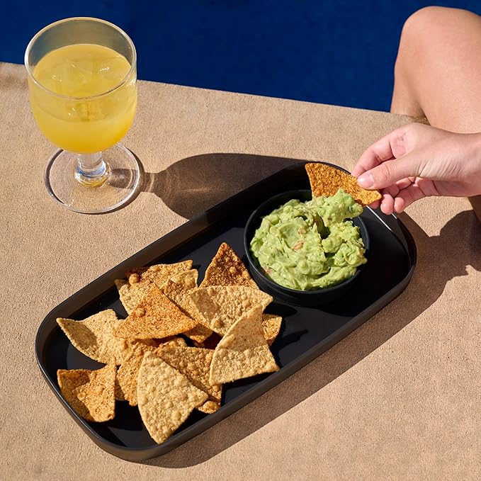 madesmart dipware Small Serving Plate, Stackable & Removable Dip Bowl for Salsa, Queso, Salad, Olives, Dishwasher & Microwave Safe, Multipurpose Plate & Bowl, Sage