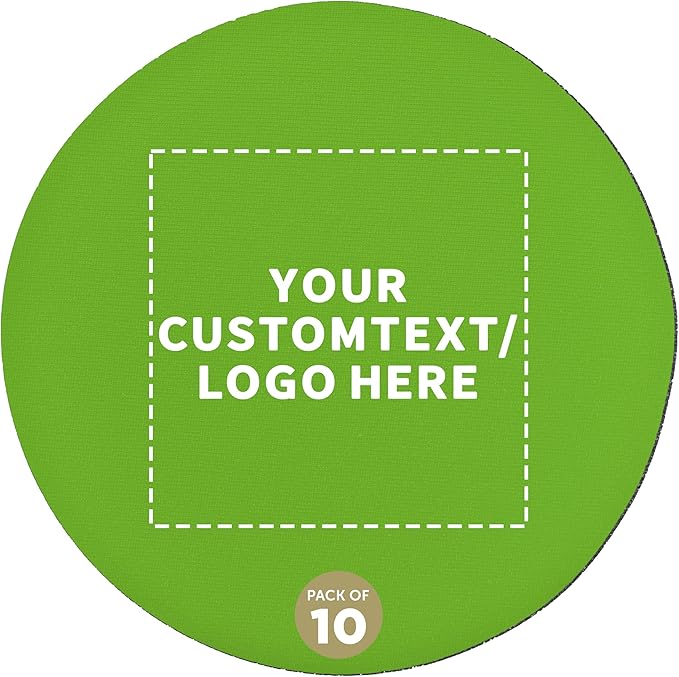 10 Round Foam Bud Coasters Pack, 4 inch - Customizable Text, Logo - PU Foam, Party Favor - Lime Green