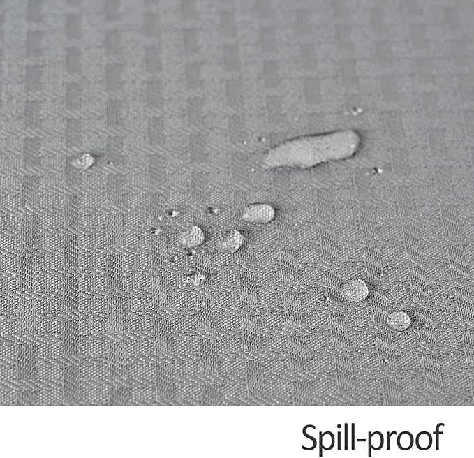 maxmill Rectangle Tablecloth Weaved Pattern Waterproof Spillproof Wrinkle Free Table Cloth, Kitchen Dining Tabletop Decoration, Fabric Table Cover for Holiday Parties, 52 x 70 Inch, Light Grey