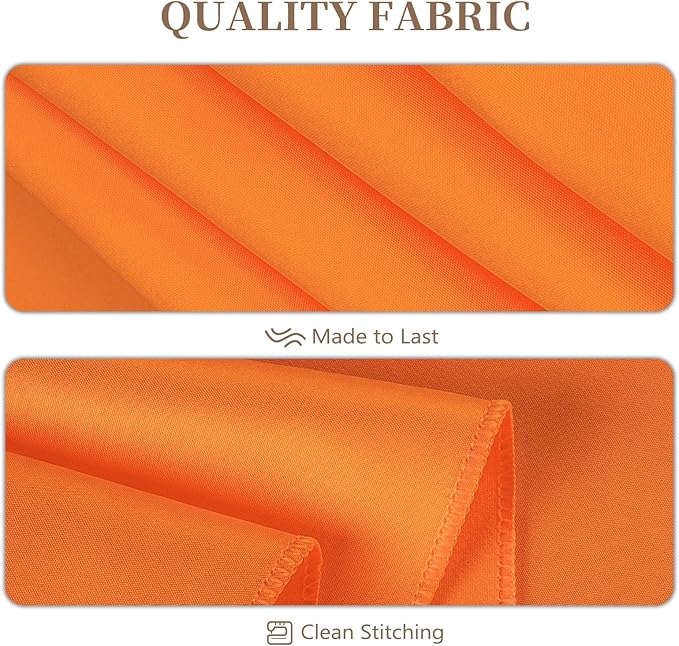 8 Pack Round Tablecloth 90 Inch Orange Tablecloth for Round Tables, Washable Polyester Table Cloth Stain and Wrinkle Resistant Decorative Table Cover for Wedding Party Dining Banquet