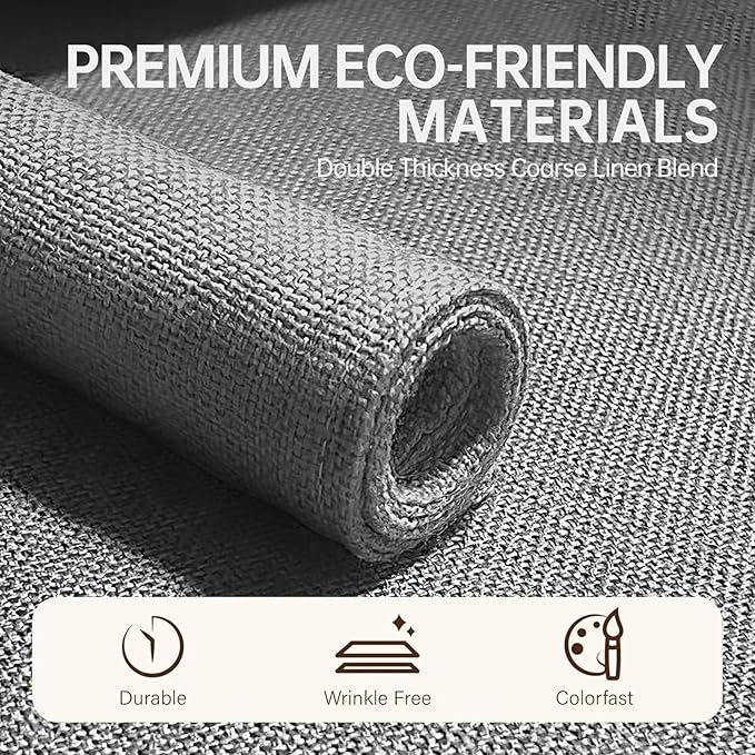 Blue Forest Placemats Set of 6, Dual-Layered Thickened Faux Linen Table Mats Heat Resistant Machine Washable Wrinkle Free Place Mats for Kitchen Dining Outdoor/Indoor (Light Grey)