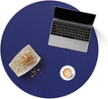 CENNBIE 30 Inches Round Placemats - Cork & Leather Table Mat - Suitable as Side Dining Coffee Table Cover - Can Be Cut to Fit (18"-30", Blue)
