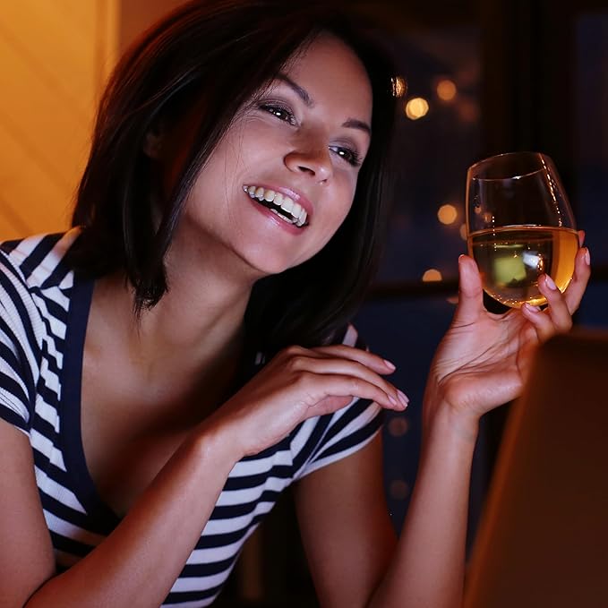 Unbreakable Stemless Plastic Wine Glasses | Reusable | Shatterproof 100% Tritan Plastic | Dishwasher-Safe | BPA-free | Awesome for Indoor & Outdoor | 13 oz, Set of 8
