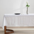EVERLY 100% Pure Linen Rectangle Tablecloths 60x120 Inches for Dining,Buffet Parties,Picnic,Events,Weddings and Restaurants,Decorative Halloween,Thanksgiving Machine Washable Tablecloths-White