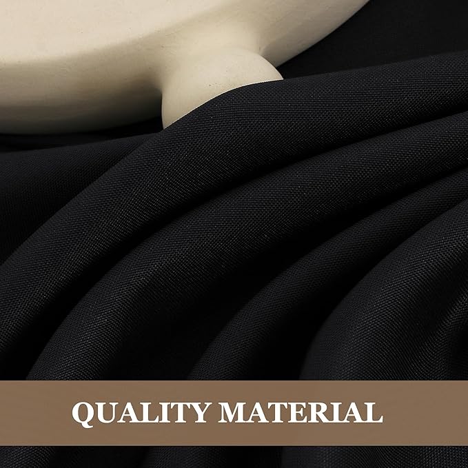 Fitable 6 Pack Black Round Table Clothes - 70 Inches in Diameter - Stain Resistant and Washable Tablecloths, Polyester Fabric Table Covers for Wedding, Party, Banquet, Gathering
