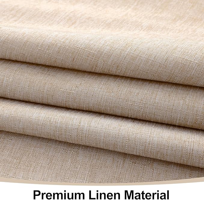 Smiry Rectangle Table Cloth Linen Textured, Waterproof Spillproof Anti-Wrinkle Burlap Tablecloth, Washable Decorative Fabric Table Cover for Dining, Party, Banquet, 52 x 70 Inch, Linen