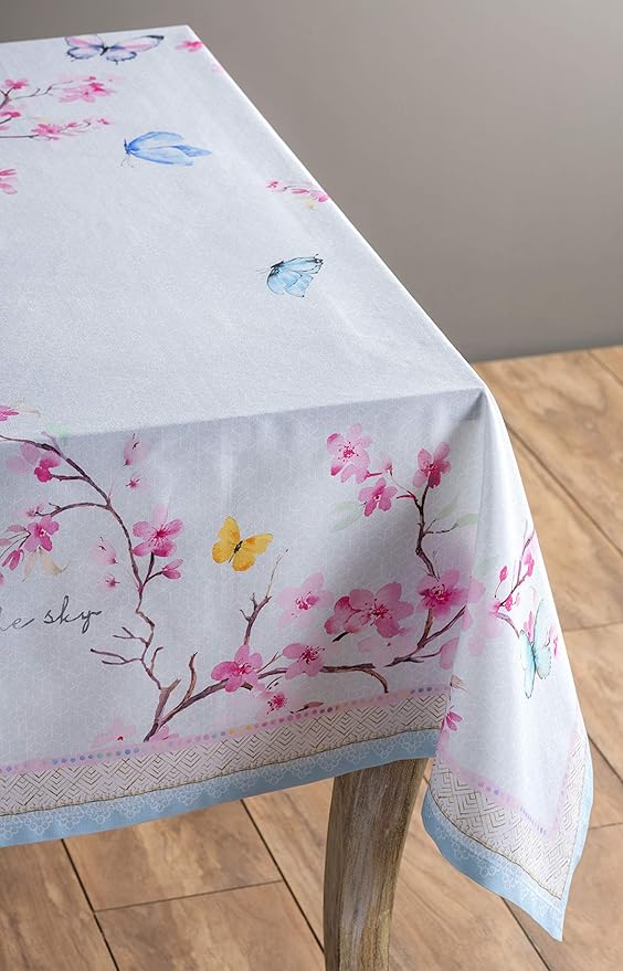 Maison d' Hermine Table Cloth Rectangle Table 100% Cotton 60 x 108 Inches Tablecloth Reusable Decorative for Dining Room Farmhouse Home Valentines Day Decorations Spring Summer - Blossoms in Spring