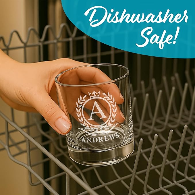 On The Rox Personalized Whiskey, Bourbon Glass Gifts for Men - 11 oz Engraved Name Monogram Scotch Glass - Customized Cocktail, Rocks, Brandy Glass Drinks (1)
