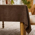BALCONY & FALCON Rectangle Tablecloth Washable Wrinkle Resistant and Water Proof Table Cloth Decorative Linen Fabric Tablecloths for Dining Parties Kitchen Wedding and Outdoor Use (Brown, 55x70)