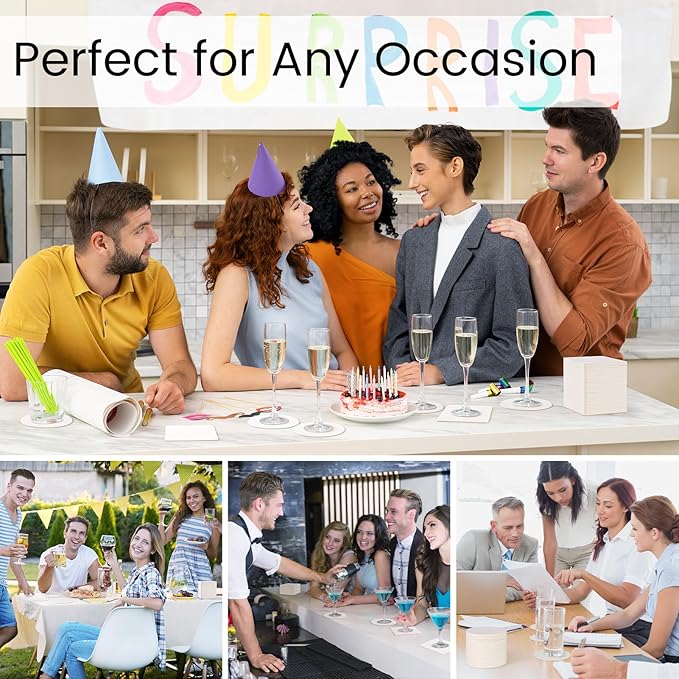 200 Pieces Disposable Paper Coasters, GOH DODD Thickened (1.5MM) 4 Inch Bar Coasters Bulk Absorbent Cardboard Blanks for Drinks DIY Arts Crafts Wedding Party Gifts Education, Black White, Square Round