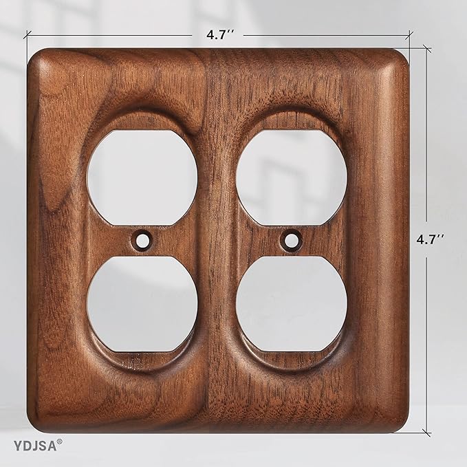 Decorative Outlet Covers Solid North American Walnut Plug Plate Covers, Electrical Wall Plates for Outlets
