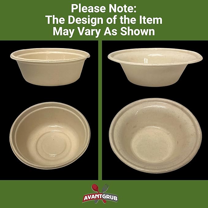 Durable Biodegradable Leak-Proof Disposable Bowls 50 Pk. Sturdy Plant-Based Gluten-Free Compostable Wheatstraw Fiber Container, Eco-Friendly Microwavable and Safe for Hot Cold or Pet Foods.