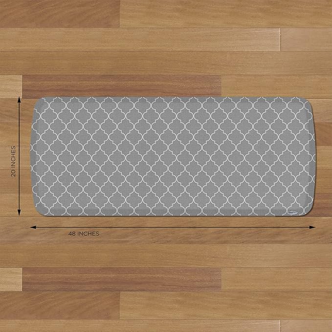 GelPro Elite Premier Gel Anti-Fatigue Kitchen Comfort Floor Mat, 20x48”, Trellis Classic Grey