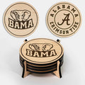 LazerEdge Alabama Crimson Tide Wooden Coaster Set - Maple Wood - Officially Licensed Product - 4-Pack