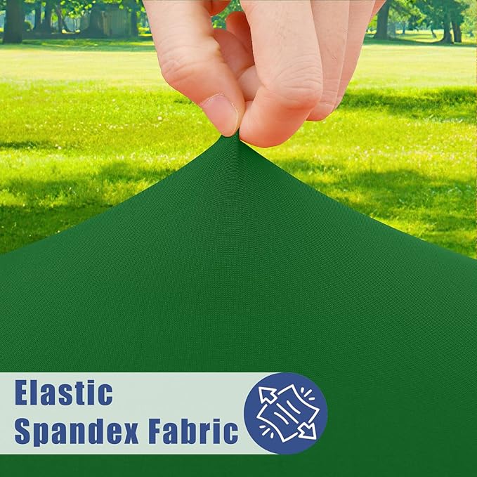 Round Spandex Tablecloth 2 Pack, Elastic Fitted Waterproof Tablecloths for 18"-24" Tables, Stretch Washable Picnic Table Cover for Camping, Dining, Indoor and Outdoor, Emerald Green