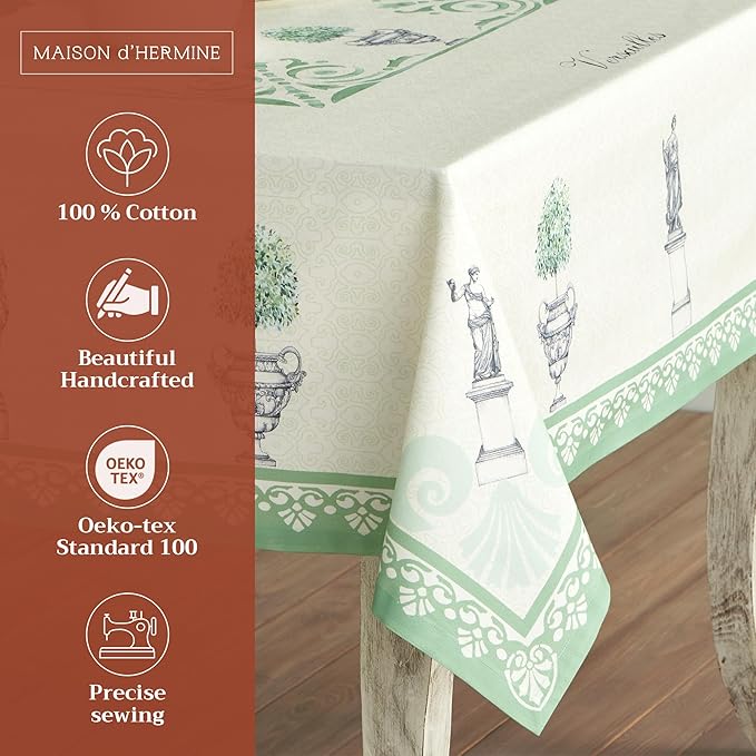 Maison d' Hermine Jardin du Roy 100% Cotton Tablecloth 60 - inch by 60 - inch.