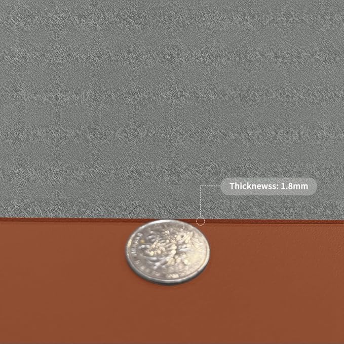 Leather Table Cover,1.8mm Thick,42x72 Inch Table Protector,Table Protector for Dining Room Table,Dining Table Cover,Table Cover Protector,Padded Table Protector(Brown+Gray,42x72)