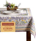 Maison d' Hermine Table Cloth Rectangle Table 100% Cotton 60 x 108 Inches Tablecloth Reusable Decorative for Dining Room Farmhouse Home Valentines Day Decorations Spring Summer - Fanny Lavender