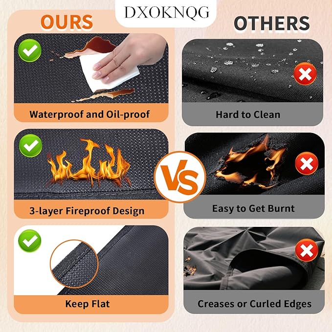 Heat Resistant Appliance Mat, Black, Non-Slip Kitchen Counter Protector, Large Size for Coffee Maker, Blender, Air Fryer (1, 15 * 18)