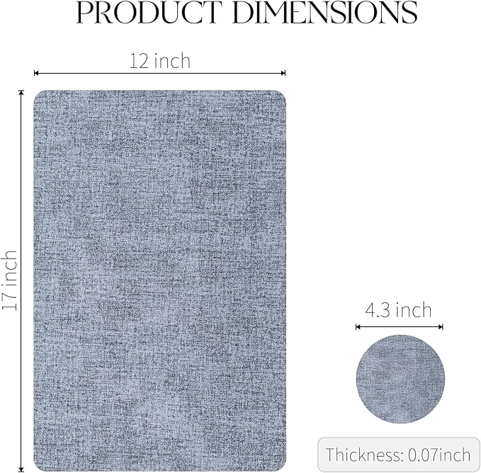 MOSAYT Placemats Set of 4, Heat Resistant Vinyl Place Mats with Coasters, 100% Waterproof Wipeable Washable Faux Leather Table Mats for Kitchen Dining Party Indoor Outdoor, 12" x 17", Sky Blue