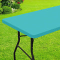 Smiry Rectangle Picnic Table Cloth, Waterproof Elastic Fitted Tablecloths for 4 Foot Tables, Washable Polyester Table Cover for Camping, Indoor and Outdoor (Turquoise, 30"x48")
