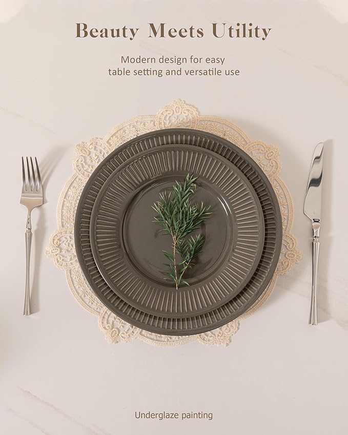 Dinnerware sets plates and bowls sets modern plates,Ceramic Dinnerware Sets,12 Pieces Porcelain Lightweight Plates,Scratch Resistant Dish Set (style - 14, 4 - Set (12pcs))