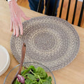 Homespice Grey Cloud Jute Woven Round Placemats Set of 6, 15", Warm Country Decor, Grey Table Mats - Vibrant Colors, Durable, Easy to Clean and Protects Furniture