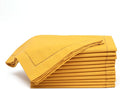 Lightnpro Decorative Cloth Dinner Napkins with Hemstitched, Wedding, Cocktail & Party Napkins, Mitered Corners, Machine Washable, 12 Elegant Table Napkins for Special Occasions - 18x18 Inch Mustard