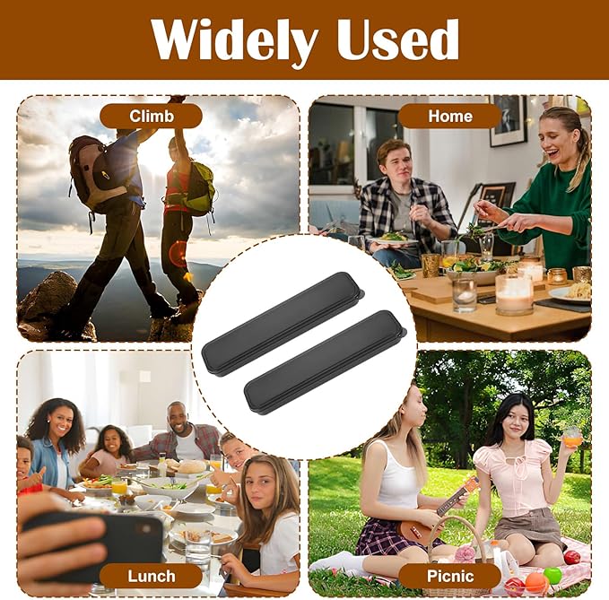 2 Pcs Portable Flatware Box Simple Utensil Holder with Lid Travel Flatware Storage Box Camping Utensils Cutlery Cases for Fork Chopsticks Spoon 9.76x2.4 Inches