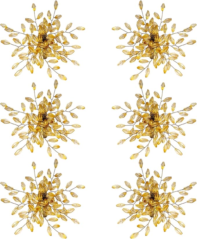 Napkin Rings Set of 12 for Dining Table Decoration Parties Everyday Metal Napkin Holder Leaf Gold (Pack of 12)