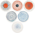 AD Set of 6 Coasters for Drinks Absorbing Round Ceramic Stone Coaster with Cork Base Tabletop Protection Mat for Mugs and Cups,Office,Kitchen (Colorful Series)