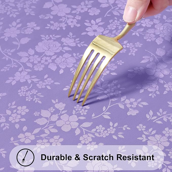 Smiry Rectangle Table Cloth, Waterproof Heavy Duty Vinyl Tablecloths, Wipeable Washable Table Cover for Kitchen and Dining Room (Purple, 60" X 102")