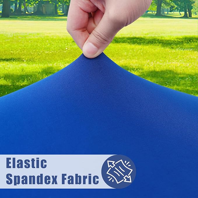 Round Spandex Tablecloth, Elastic Fitted Waterproof Tablecloths for 57"-68" Tables, Stretch Washable Picnic Table Cover for Camping, Dining, Indoor and Outdoor, Blue