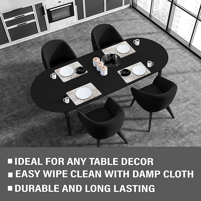 Dainty Home Rose Gold Marble Rectangle Cork Placemats - Heat Resistant Placemats, Non-Slip, Easy Clean Placemats for Elegant Dining - 12"x18" Set of 2 - Perfect for Stylish, Modern Homes