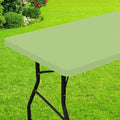 Smiry Rectangle Picnic Table Cloth, Waterproof Elastic Fitted Tablecloths for 4 Foot Tables, Washable Polyester Table Cover for Camping, Indoor and Outdoor (Sage Green, 30"x48")